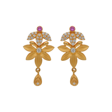 ELEGANT HANGING  STUD WITH FLORAL DESIGN 